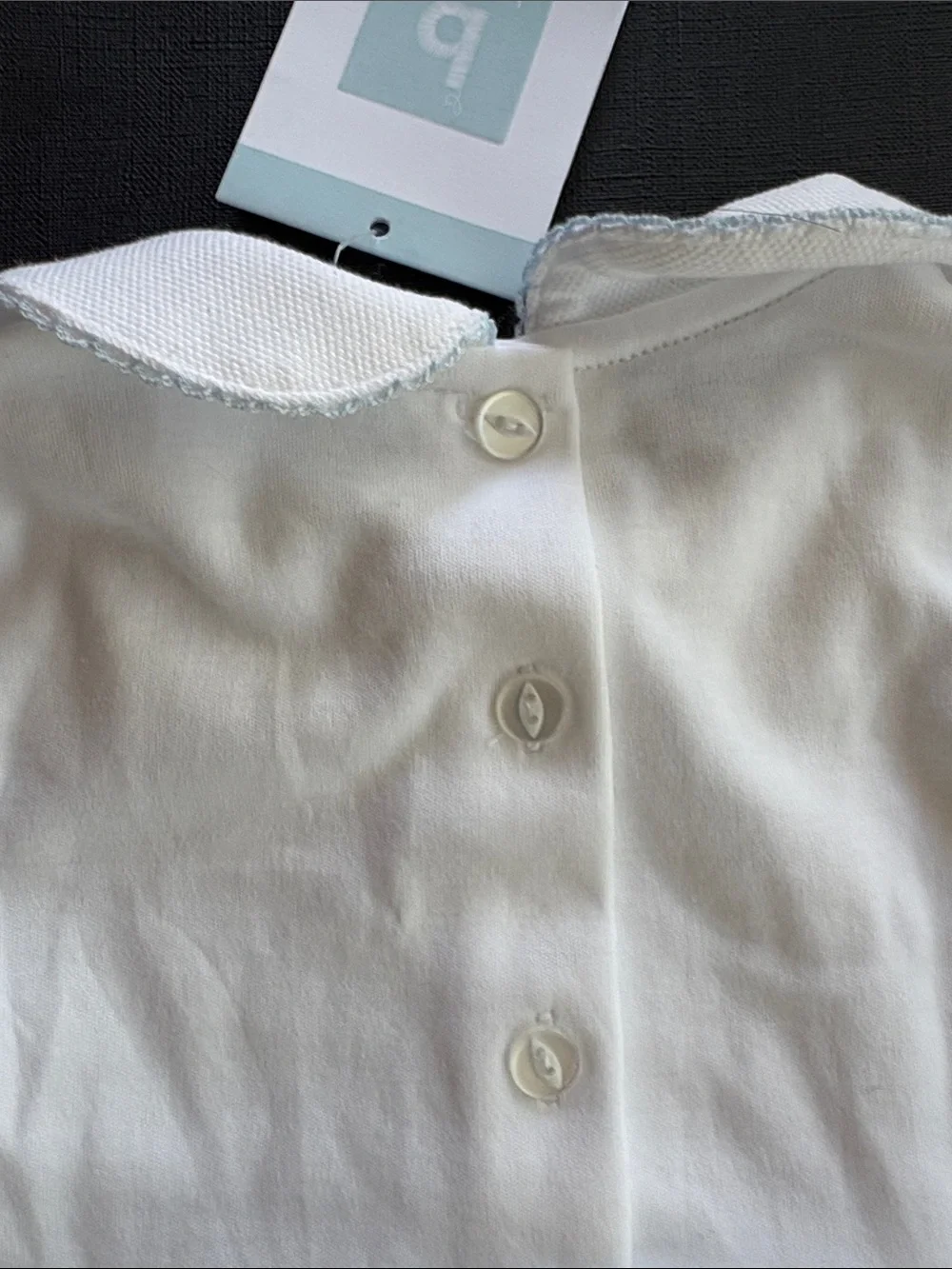 Bella Bliss White Footed One-Piece with Scalloped Peter Pan Collar NWT 6M